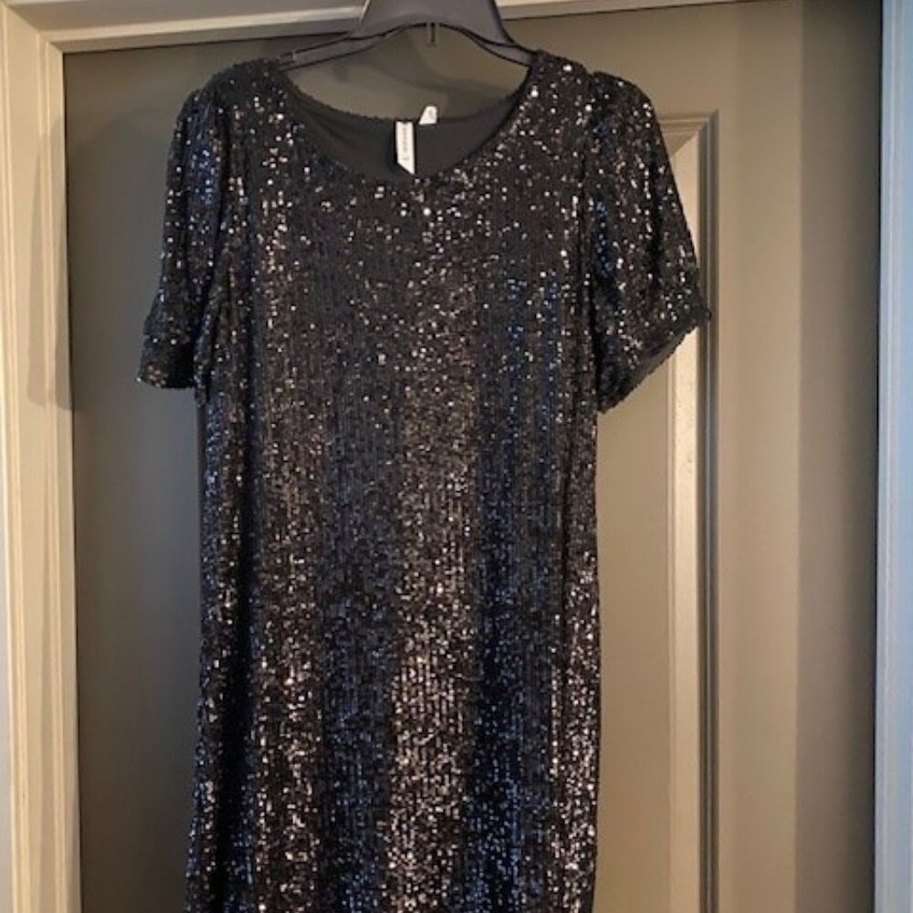 Black Sequin Cocktail Dress